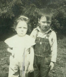Nancy and cousin Darrell in 1946?